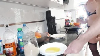 sexy Stepmom cooks the best chicken cutlet