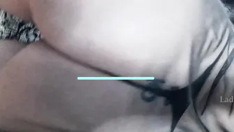 Red Haired Goddess performance close-ups booty into thongs inside transparent Dress