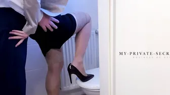 my homemade secretary boned by the boss inside the office WC no protection