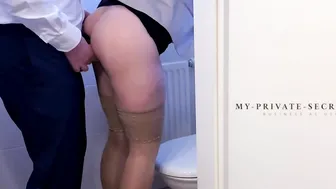 my homemade secretary boned by the boss inside the office WC no protection