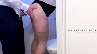 my homemade secretary boned by the boss inside the office WC no protection