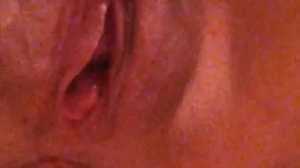 Shaved shiny twat upclose