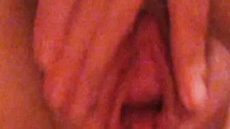 Shaved shiny twat upclose