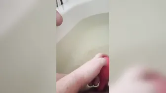 Warming up inside hot tub