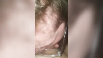 Sloppy oral sex deeply throatjob jizzes down cougar throat lots of spit and rough penis