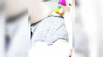 Trying out my new rainbow penis 