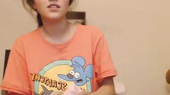 Nerdy bimbos with skinny body and adorable face seduces you