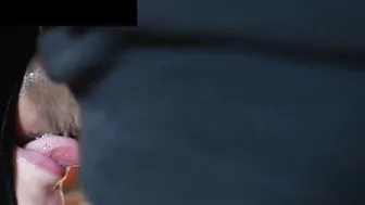 French skank getting throat slammed and her mouth spread.