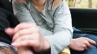 Risky Hand Job inside vehicle