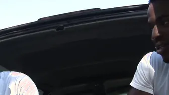 Ebony african skank getting a cummed on her huge booty from the big black dick