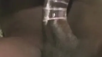 Stocking Clad Black milf Getting Soak Unshaved Cunt Filled
