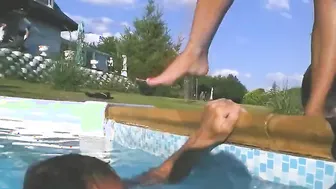 Pool Teen Waterboarding Toes Domination Fun