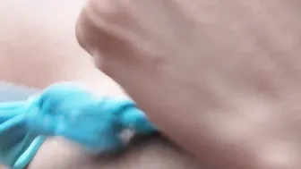 Hot blonde Hispanic masturbates with a plug into her tight asshole
