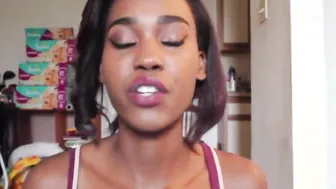 Black woman pumps milk from her gigantic areola
