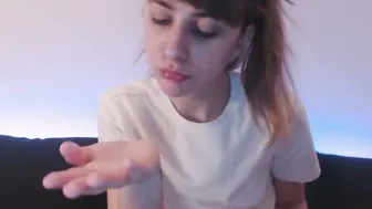 Sexual bimbos having fun with her spit