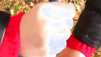 Caught while jerking me Off Risky outside hand job by adorable eighteen inside forest - Nata Sweet