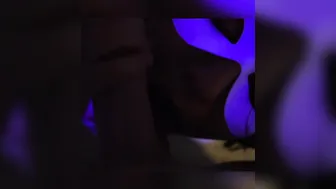 Masked Hispanic sexy Blowing Huge White Dick