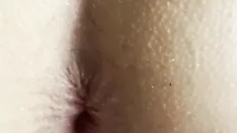 Gf fucks sissy with fake-dick and uses cum as lube until gaping booty