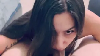 Just pose and licking on a dick pov