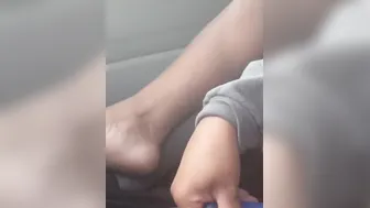 Masturbating with my toothbrush holder into the vehicle