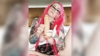 College Girl and a gigantic sex toy