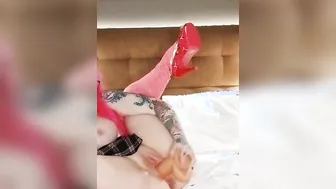 College Girl and a gigantic sex toy