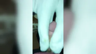 Smelly kinky white socks (sockjob point of view)