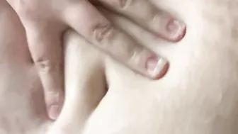 I rub lotion on my tummy and melons and play with my belly button