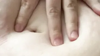 I rub lotion on my tummy and melons and play with my belly button