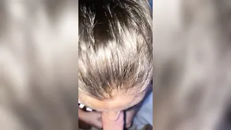Husband gets a blow job before work
