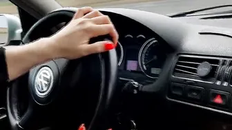 Test porn video – The blonde flunked the driving test..