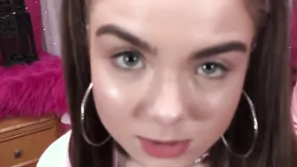 Pigtail porn video – Dark Hair teenie with pigtails blows off stepdad into pov before