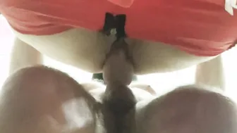 a man with a fat penis fucks a rubber bitch into her mouth and twat