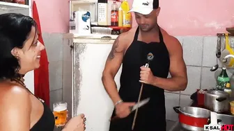 While Mike Beauty is into the Kitchen making food Danny Hot’s bitch