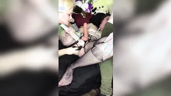 Amazingly Hot Blonde makes Goth PAWG Cum with Dildos while she Blows Daddys