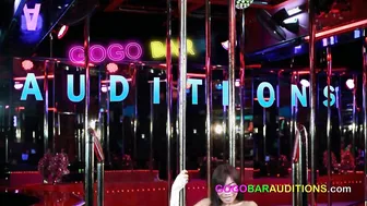 Thin Thai stripper fucks the bar manager for a job