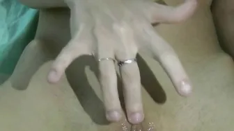 Very leaking bitch twat masturbating with sloppy snatch juices