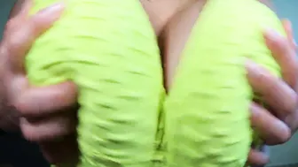 Pretty Titty Boned inside Sports Bra with Gigantic Cummed