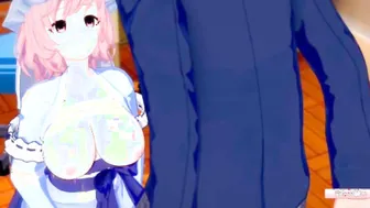 [Eroge Koikatsu ] Touhou Saigyouji Yuyuko massage her titted H 3DCG Huge Boobs Hentai Tape (Touhou Project) [Hentai Game]