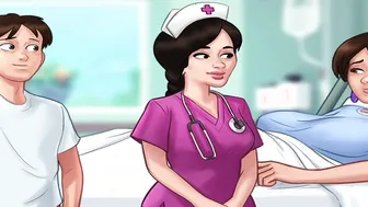 SummertimeSaga - Nurse plays with penis then takes it into her mouth E3 #14