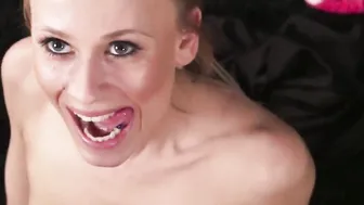 British Hot sucking off penis before facial