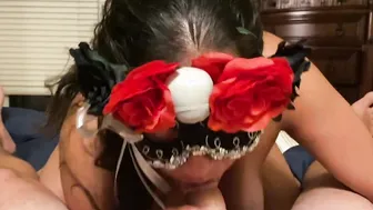 She blows and fucks till cream pie