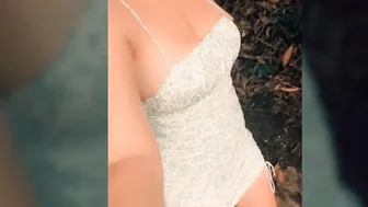 Fiance walking to the beach with no lingerie outside upskirt
