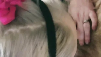 pov Tiny Submissive Blonde Wifey giving Sloppy Leaking Bj
