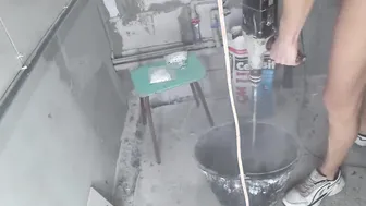DIY shower room one-three Tiling 2nd bucket
