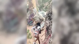 PLUMP JUGS having fun HIDE the PENIS while HiKInG outdoors