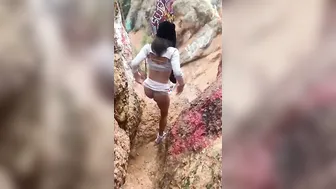 PLUMP JUGS having fun HIDE the PENIS while HiKInG outdoors