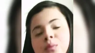 Masturbating slender 18 year old fondles her clitoris