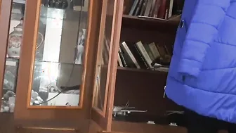Next Door was looking for a book and I was masturbating