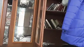 Next Door was looking for a book and I was masturbating